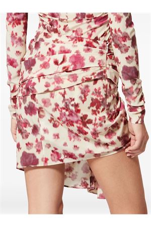Gonna Corta Drappeggiata Ovia In Seta Stretch Con Stampa ISABEL MARANT | JU0422FCD1J11I40PK